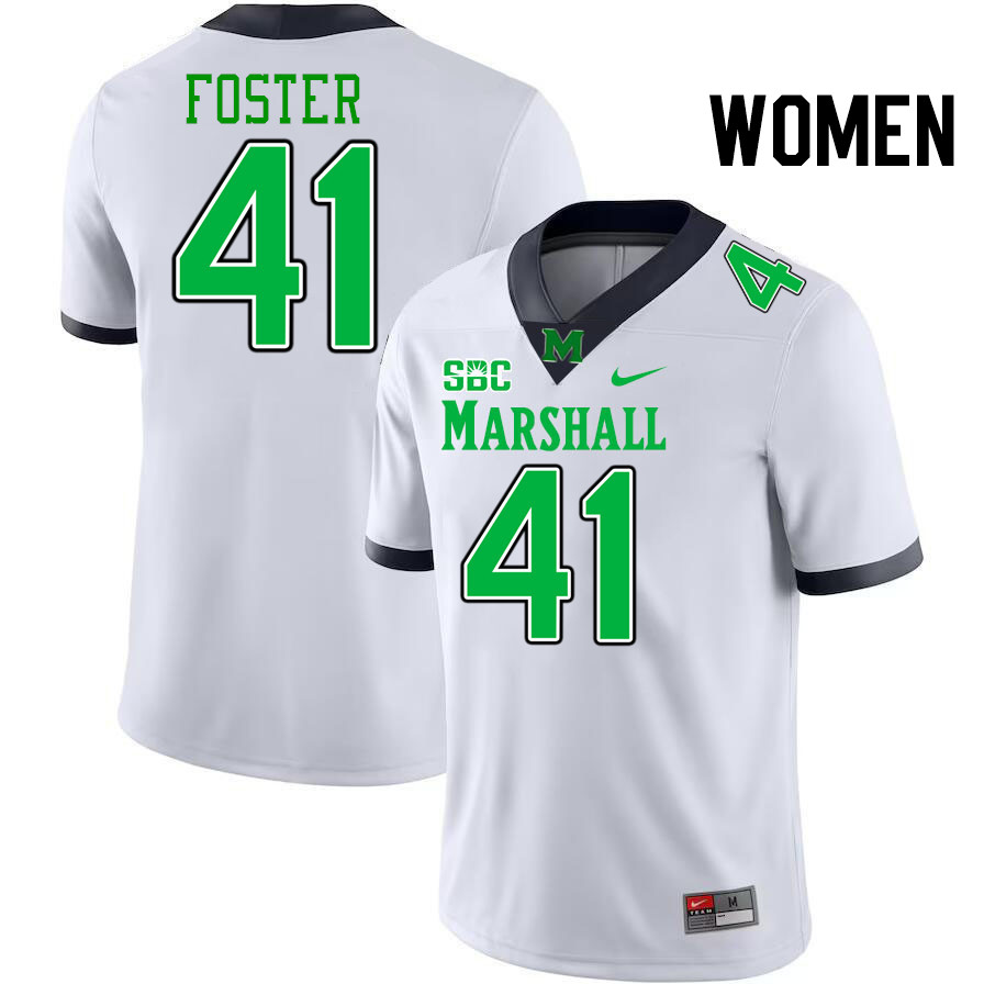 Women #41 Ahmere Foster Marshall Thundering Herd SBC Conference College Football Jerseys Stitched-Wh